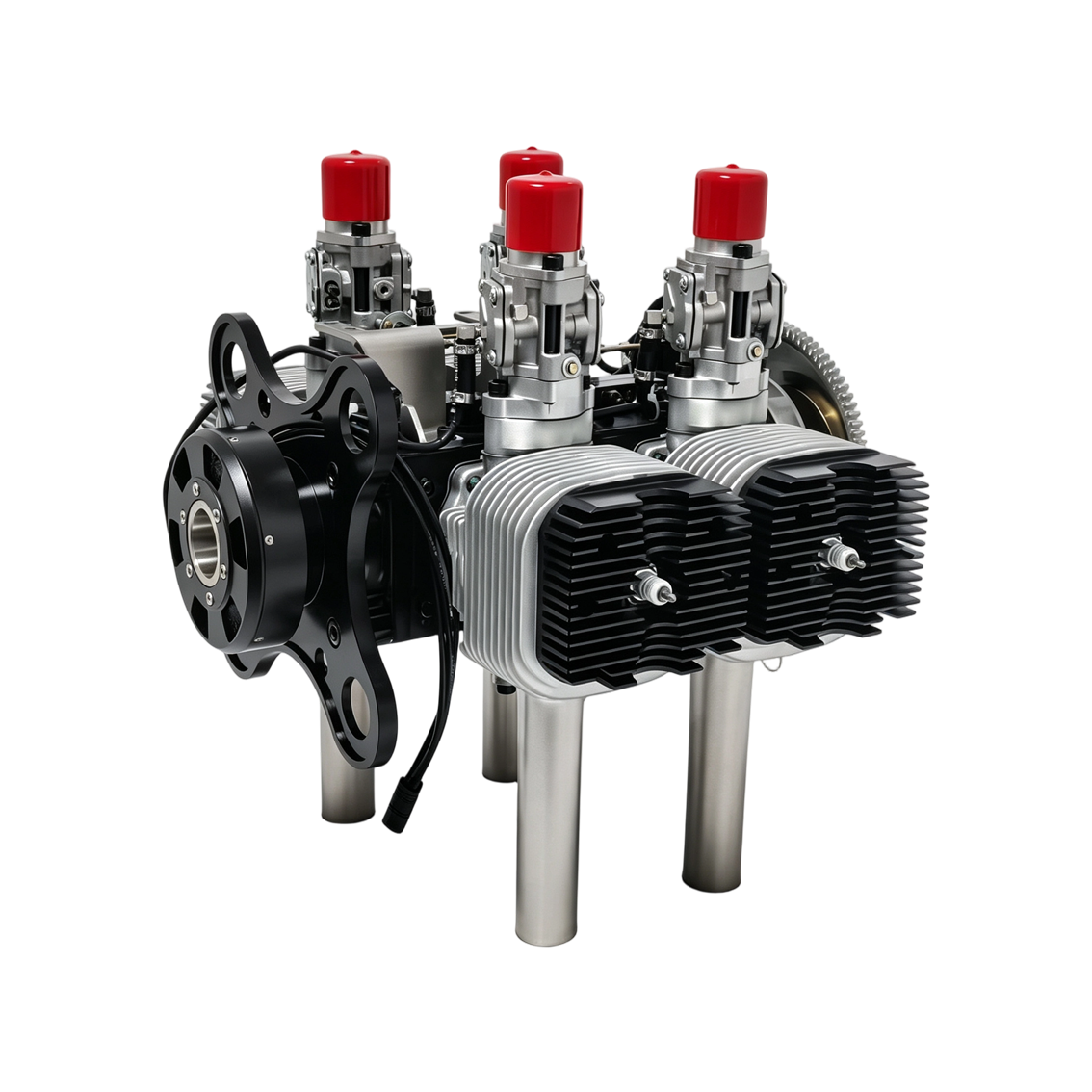 550cc 33KW Two-Cylinder Two-Stroke Gasoline UAV Engine | Aluminum Heavy Duty Drone Power Plant For Fixed Wing Multirotor RC Aircraft