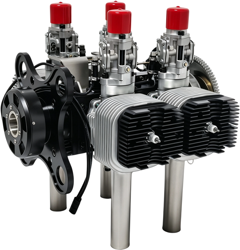 550cc 33KW Two-Cylinder Two-Stroke Gasoline UAV Engine | Aluminum Heavy Duty Drone Power Plant For Fixed Wing Multirotor RC Aircraft